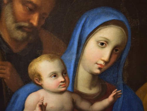 Holy Family with Saint Anna, Workshop of G.B. Salvi 17th  - Louis XIV